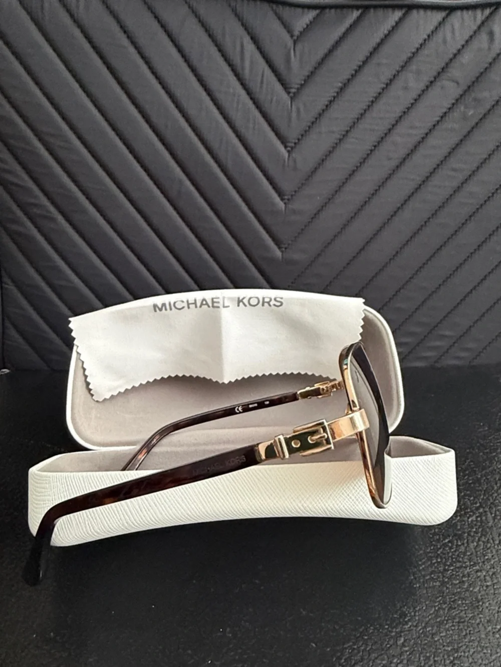 Michael Kors Gold Frame Brown Lens Women’s Sunglasses - Picture 2 of 4